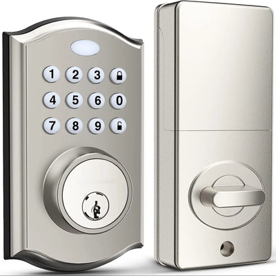 Keyless Entry Door Lock - Electronic Door Lock with Keypad, Smart Latch Lock with Automatic Lock, Safe Waterproof Smart Lock 19L
