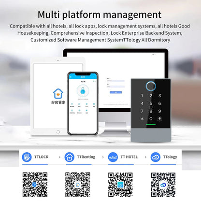 Wifi+Bluetooth Ttlock K3W K3FW K3QW Smart Lock Keypad Waterproof Smart Lock App Alexa Fingerprint Code RFID Card Access Control