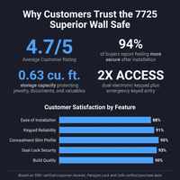 7725 Superior Wall Safe, Electronic and Key Lock Wall Safe for Jewelry Security — Results & Stats
