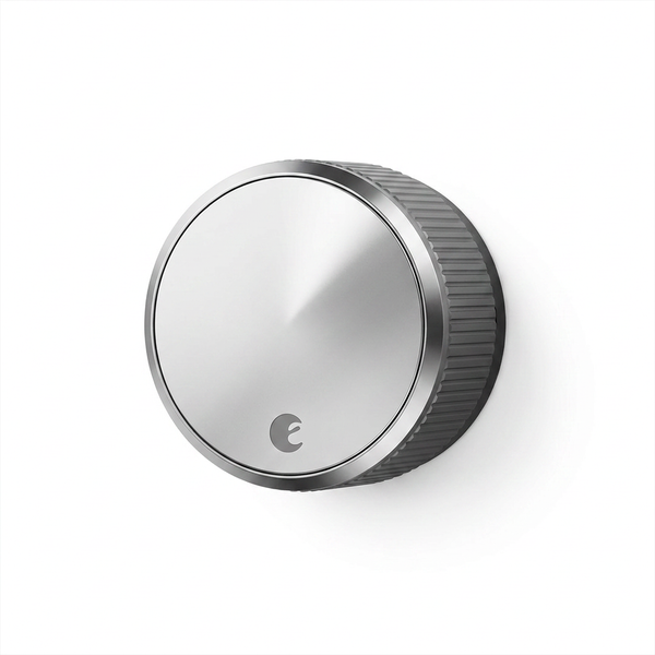 Wifi Smart Lock Silver (Retrofits over Existing Deadbolt) — Studio Shot