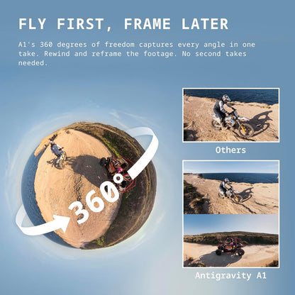 A1 Explorer Bundle (3 Batteries) - 8K 360 Drone for Immersive Flight, Point-To-Fly Motion Control, Obstacle Avoidance, 249G & Foldable, Deep Track, Auto Return, 10Km Range, Auto Edit
